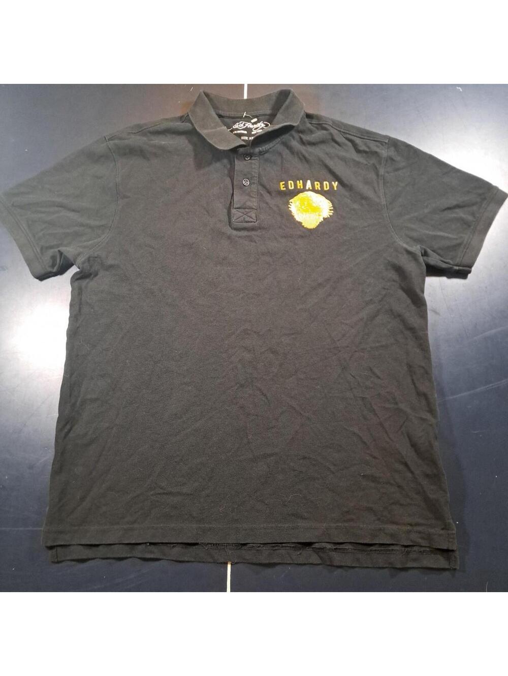 sick asf golden embroidery ed hardy polo, size XXL fits xl